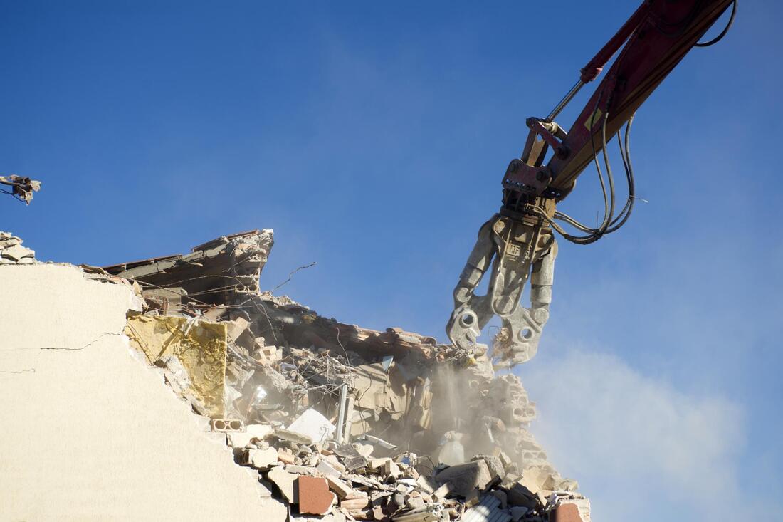 a house being demolished